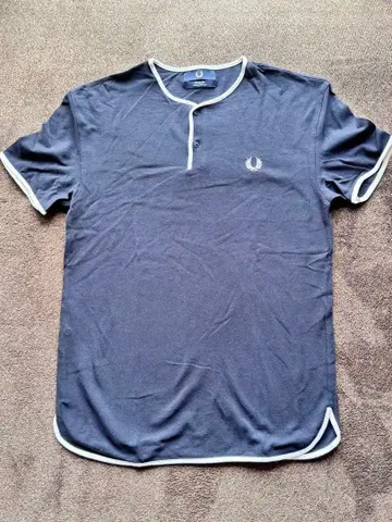 네이비 헨리넥 피케 셔츠 반팔