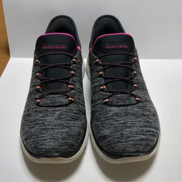 SKECHERS SLIP-INS 다크 그레이/핑크 스니커즈