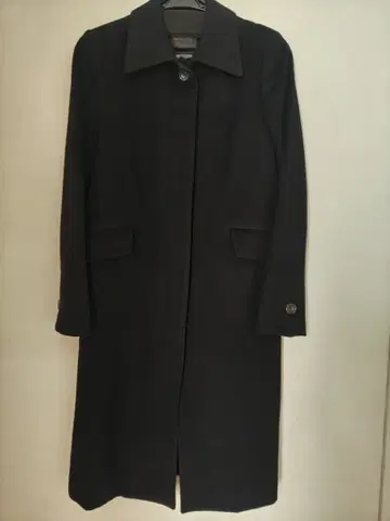 블랙 캐시미어 100% 롱 코트 Tomorrowland