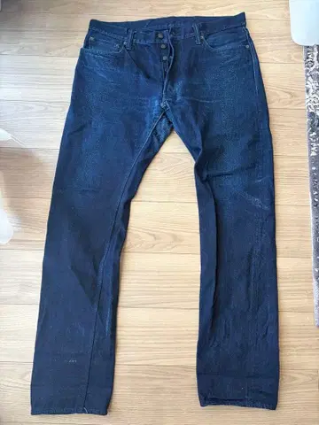 다크 블루 스트레이트 디자인 데님 팬츠 38