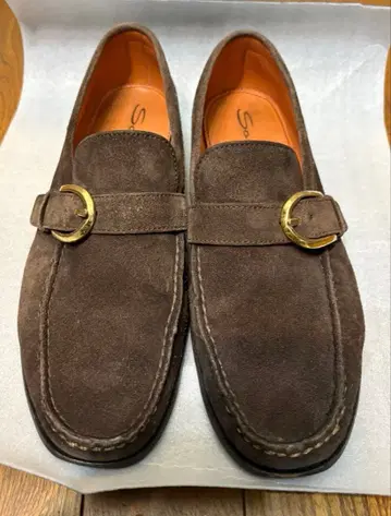 Santoni 싱글몽크 로퍼 스웨이드 6.5 브라운