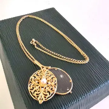 [ 레어 진주 목걸이 ] 펄 & 루페 골드 목걸이 앤티크