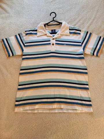 HANG TEN 스트라이프 피케 셔츠 L 80s