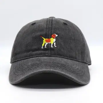 새상품 오리지널 자수 베이스볼 캡 비글 개 동물 애니멀 블랙