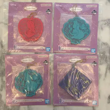 디즈니 프린세스 제일복권 E상 코스터&참 모듬 4개 세트