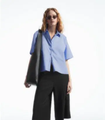 cos 박시 반팔 포플린 셔츠 32