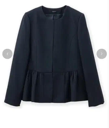 [미사용 새상품] 레이나 호시 콜라보 노카라 페플럼 자켓 L 네이비