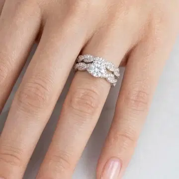 터키산 실버 925 트위스트 링 스톤 2개 세트