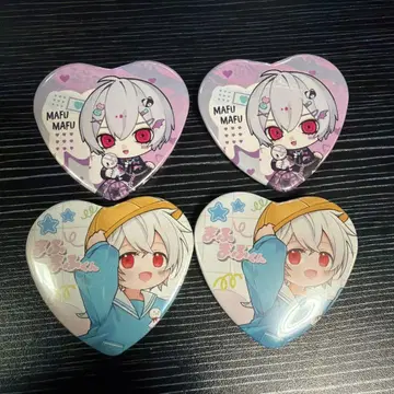 마후마후 소마우사 하트형 캔뱃지 4개 세트