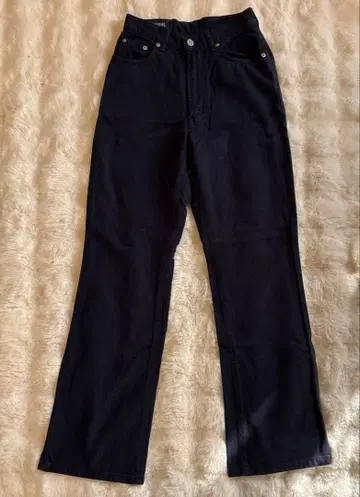 SOMETHING 다크 블루 스트레이트 데님 팬츠