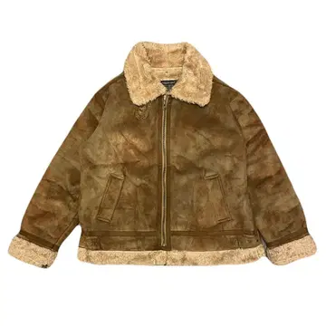 브라운 스웨이드 퍼 자켓