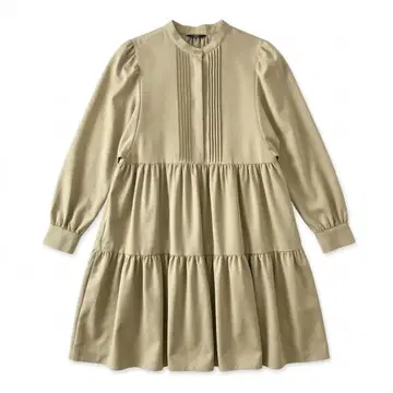 SHIPS Colors 핀턱 티어드 원피스 베이지