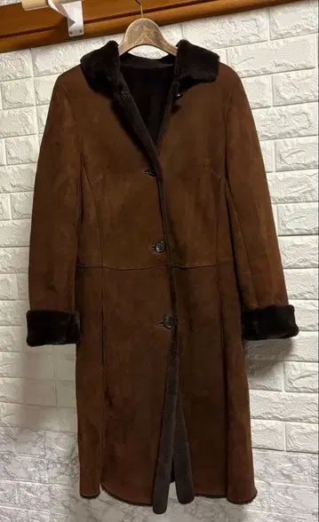 SHIPS 쉽스 양가죽 리얼 무스탕 롱 코트 M 유즈드