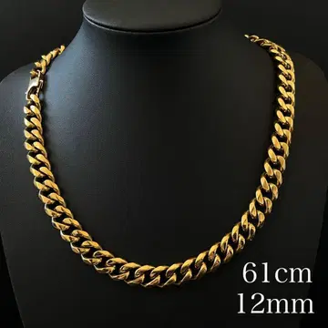 키헤이 체인 쿠바 체인 목걸이 약 60cm 스테인리스 골드