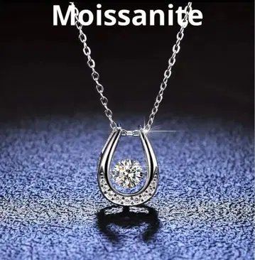 0.5ct 모이사나이트 목걸이 말발굽 댄싱스톤 S925