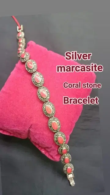실버 마카사이트 코럴 스톤 팔찌