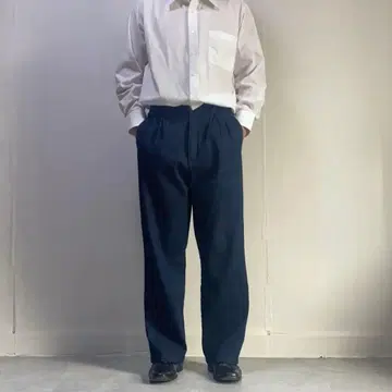 구제 의류 스트레이트 데님 다크 네이비 청바지