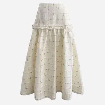 sheller candy check tweed long skirt