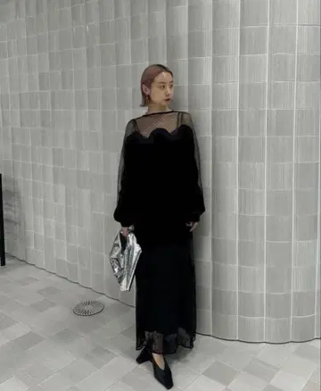 AMERI WAVE SWITCH SHEER DRESS