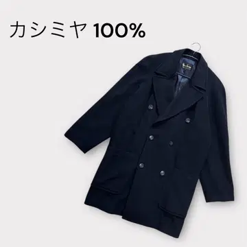 캐시미어 100% 롱 코트 L 블랙 체스터 코트