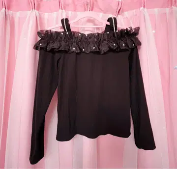 evelyn 비쥬 오프숄더 TP 블랙