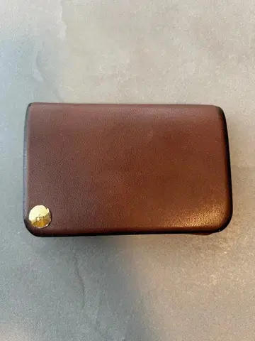 고로즈 (goro's) 전금 메탈 부착 명함지갑 카드 케이스 짙은 갈색