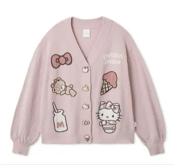 [ 미사용 새상품 ] 산리오 하우스 젤라또피케 스무디 가디건 핑크