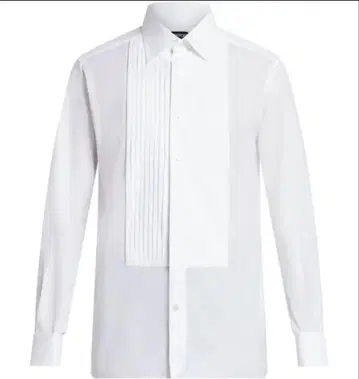 톰포드 턱시도 플리츠 셔츠 화이트 45 이탈리아제