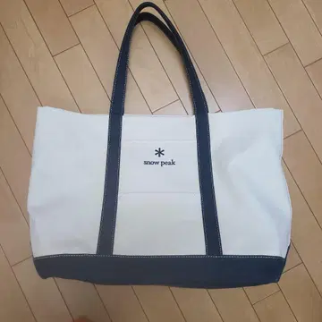스노우피크 토트백 화이트 네이비 L 사이즈