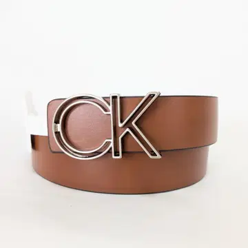 Calvin Klein 벨트 브라운 가죽 CK 로고 남녀 공용 M