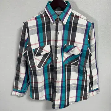 좋은 배색 80년대 USA제 파이브 브라더스 뱀 무늬 플란넬 코튼 빈티지