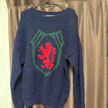 GAP 네이비 사자 자수 스웨터 M