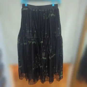 라임잉크 택 포함 미사용 새상품 리버서블 도안 시스루 롱 스커트