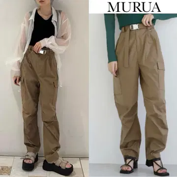 무루아 벨트 커브 카고 팬츠