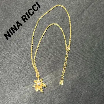[ 새상품급 ] 니나리치 목걸이 리프 모티브 골드 NR 로고 빈티지