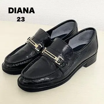 새상품급 DIANA 비트 로퍼 블랙 에나멜계 일본제 23cm