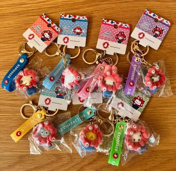 산리오 미야쿠미야쿠 플로키 마스코트 키홀더 7종 컴플리트