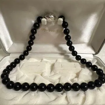 K14WG 천연 제트 모닝 주얼리 목걸이