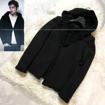 SHELLAC 셀락 안감 전체 보아 후드 자켓 블랙