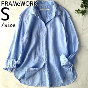 프레임워크 프렌치 린넨 2WAY 셔츠 카슈쿨 블루 S 사이즈
