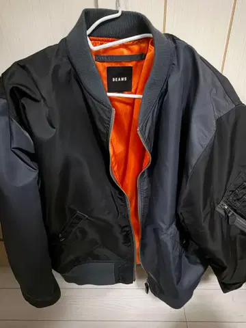 BEAMS MA-1 플라이트 자켓 블랙