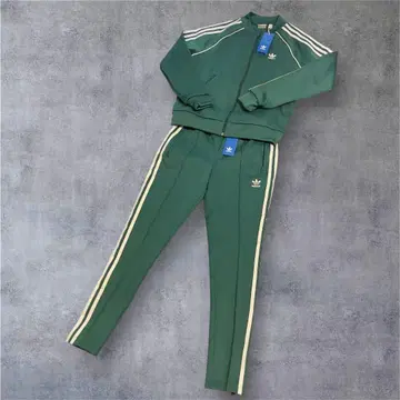 [ 미사용품 ] 셋업 아디다스 SST L 그린 트레포일 저지