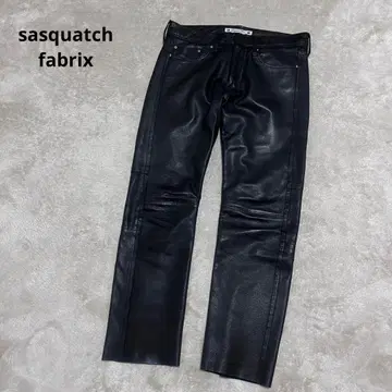 사스콰치 패브릭스 소가죽 천연 가죽 가죽 팬츠 블랙