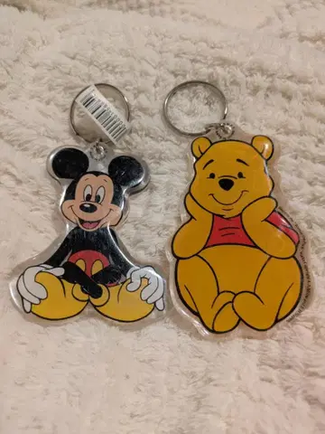 [빈티지] 디즈니 키링 2개 세트 (미키마우스, 곰돌이 푸)