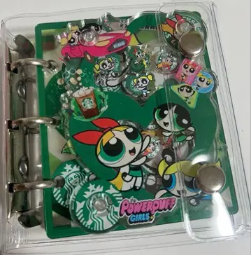 파워퍼프걸 A8 바스락 노트 씰북 클리어 포켓 25매 포함