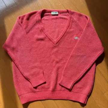 [ 70년대 스페인산 ] LACOSTE 라코스테 아크릴 V넥 니트 핑크