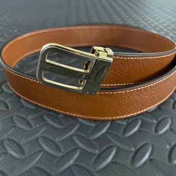 무료배송 새상품급 남성용 브라운 가죽 벨트 실버 버클 5홀 새상품급