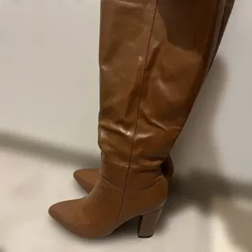 브라운 롱 부츠 힐 스틸레토