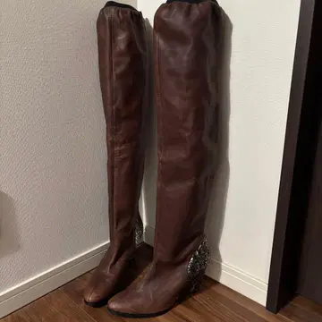 [ 초레어 ] 새상품급 시스테레 니하이 부츠 브라운 12만 엔 상당