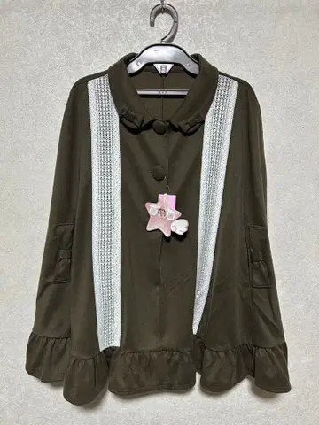 시마무라 빅 사이즈 호시나 사쿠라코 리본 레이스 케이프 판초 3L